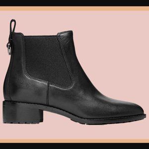 COLE HAAN Sz 6 NEWBURG Black Leather Ankle Chelsea Boot, Grand Os, Waterproof